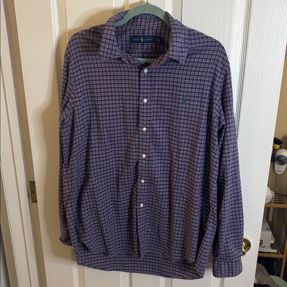 RALPH LAUREN | plaid button down Ralph‎ Lauren shirt, size large - EUC